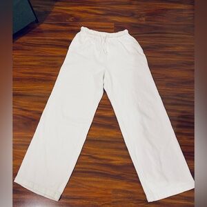 Old Navy Off-White  wide leg cotton Sweatpants elastic waist band side pockets